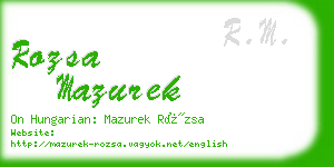 rozsa mazurek business card